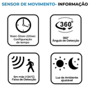 Bocal Inteligente Sensor de Presença e Movimento Programável Alcance até 3 metros Lâmpada Led Halógena Bivolt