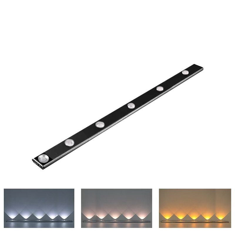 Luminária Inteligente LED Ultra Fino 60 cm 3 Cores Com Sensor de Movimento Sem Fio e Recarga via USB F9