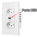 Tomada Inteligente Dupla com Conexão Wi-Fi e USB-C