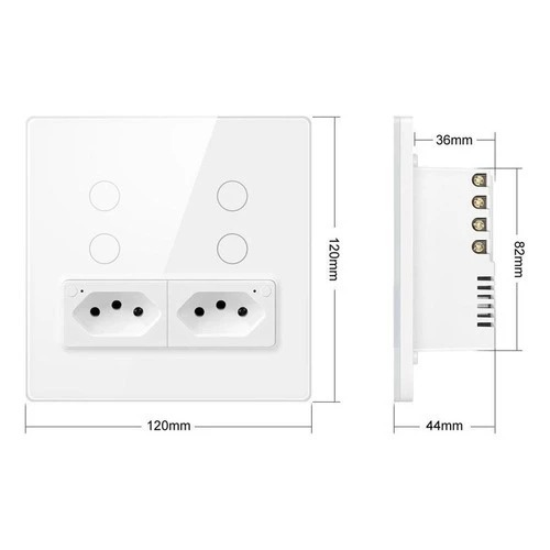 Interruptor Wifi Inteligente 4 Botões 4x4 C/tomada