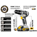 Parafusadeira Furadeira De Impacto Profissional 21v Gradiente Gpb21vw Com Kit Brocas Buchas 300 Pçs