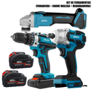 Kit Profissional 3 em 1 Ferramentas Sem Fio 48V com 2 Baterias