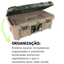 Caixa de Ferramentas Grande Reforçada Tática Fecho Metal 18.3" Maleta Ferramentas Pesca, Mecânico, Eletricista