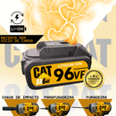 CAT Parafusadeira Furadeira e Chave De Impac 96V + 48V 02 Baterias Soquetes com Maleta Profissional - AUTENTICA