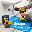 Parafusadeira Furadeira de Elétrica Sem Fio Impacto 48V Bateria 3 funções Kit Completo Acessórios