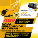 Parafusadeira Furadeira de Elétrica Sem Fio Impacto 48V Bateria 3 funções Kit Completo Acessórios