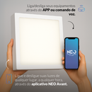 Kit 5 Painel led Plafon Smart Inteligente Wifi 2.4GHz 18w 24w 2700k 6500k Alexa Bivolt Neo Avant