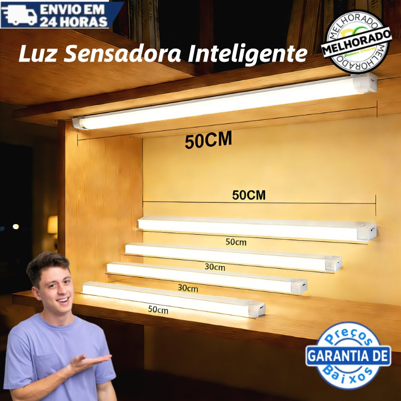 LED Sem Fio Sob Magnética Recarregável USB Sensor De Movimento Inteligente Fino barra 10 a 50cm