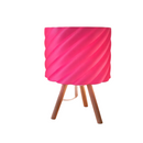 Abajur LED Decorativo Spirale Wood Espiral Moderno com Base de Madeira para Quarto e Sala