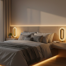 Luminária de Mesa Touch LED Recarregável Sem Fio USB Decorativa Candeeiro 3D Luz Ambiente Alumínio