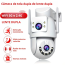JOOAN Câmera sem fio com WiFi 5G lente dupla e tela à prova d'água, áudio bidirecional PTZ externo