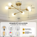 Lustre Moderno Lâmpada De Teto Semi-Embutida Iluminação De Ouro Antiga Nórdica Decorativa De Casa