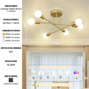 Lustre Moderno Lâmpada De Teto Semi-Embutida Iluminação De Ouro Antiga Nórdica Decorativa De Casa