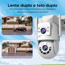 JOOAN Câmera sem fio com WiFi 5G lente dupla e tela à prova d'água, áudio bidirecional PTZ externo