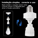 Sensor de Movimento E27 Bivolt 360° para Lâmpada Luz Automática Corredor Garagem Max 60W Kit 1-4
